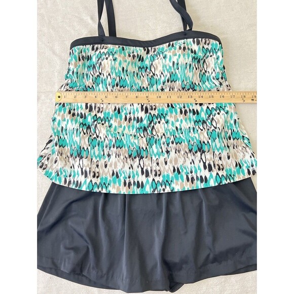 Le Cove Swimdress Women’s Size 14 Teal Ikat Removable Straps - Picture 10 of 11
